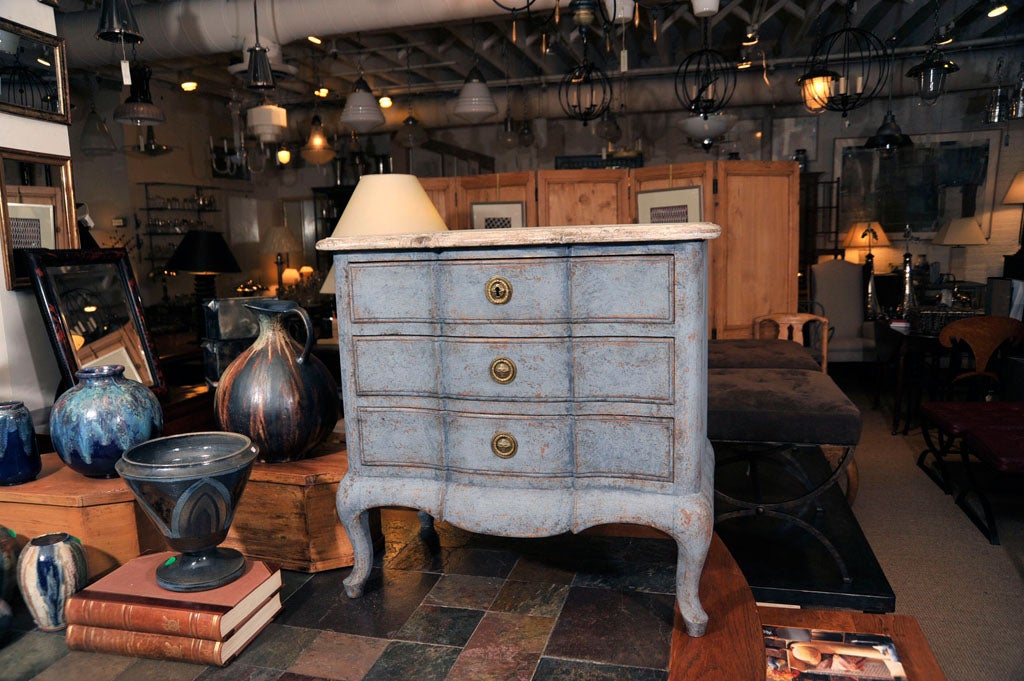 Small Serpentine Painted Commode