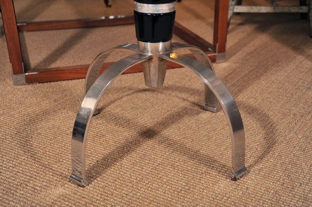 Pair of Ebonized & Steel Bistro Tables