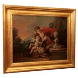 LATE 18TH CENTURY PAINTING OF CHERUBS, ON CANVAS