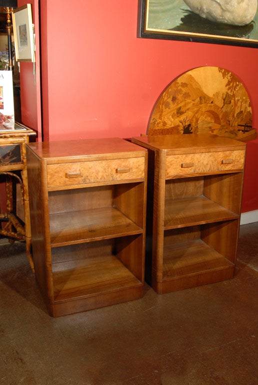 Pair of English Art Deco Stands or Bedside Tables
