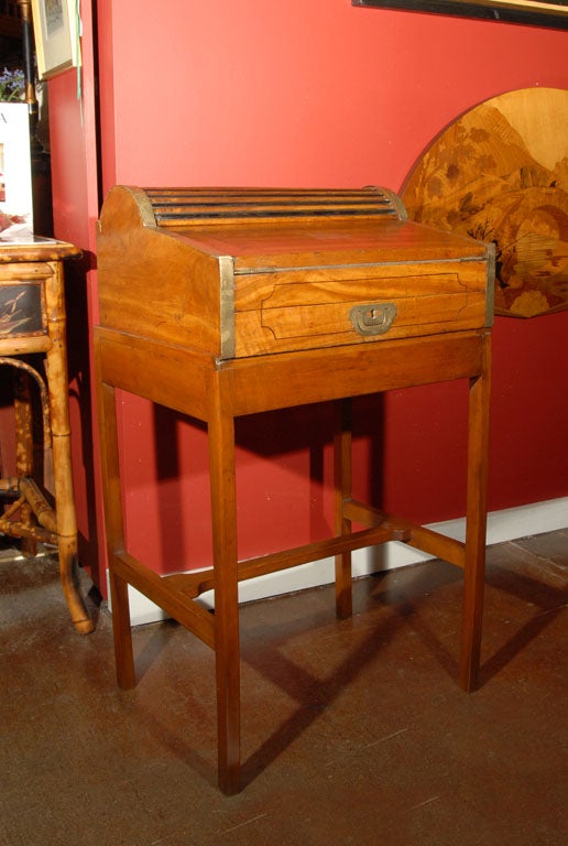 English Campaign-Ware Writing Box of Camphor-Wood on Stand