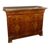 Louis Philippe Chest of Burr Walnut with Figured Marble Top