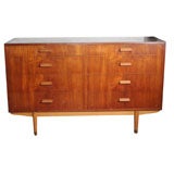 Early Double Wide Teak and Beech Dresser by Borge Mogensen