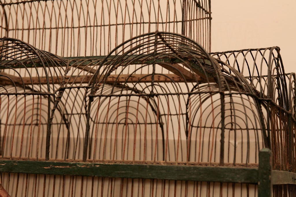 Wood Grand French 19th c. architectural birdcage