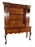 Antique Irish Dresser in Oak with Mahogany Banding