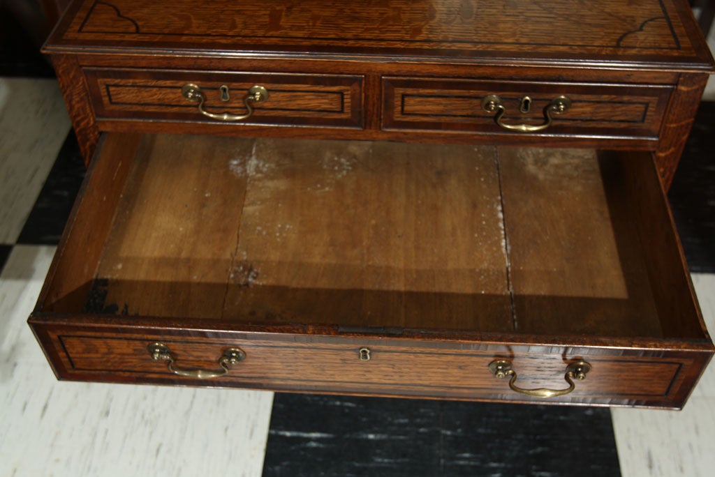 Ebony Irish Inlaid Lowboy in Quartersawn Oak