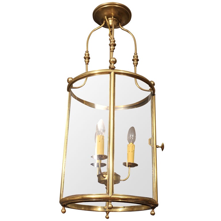 Georgian Brass Circular Lantern For Sale