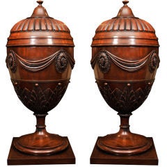 Pair Of 19th Century Mahogany Adam
s Style Wine Coolers