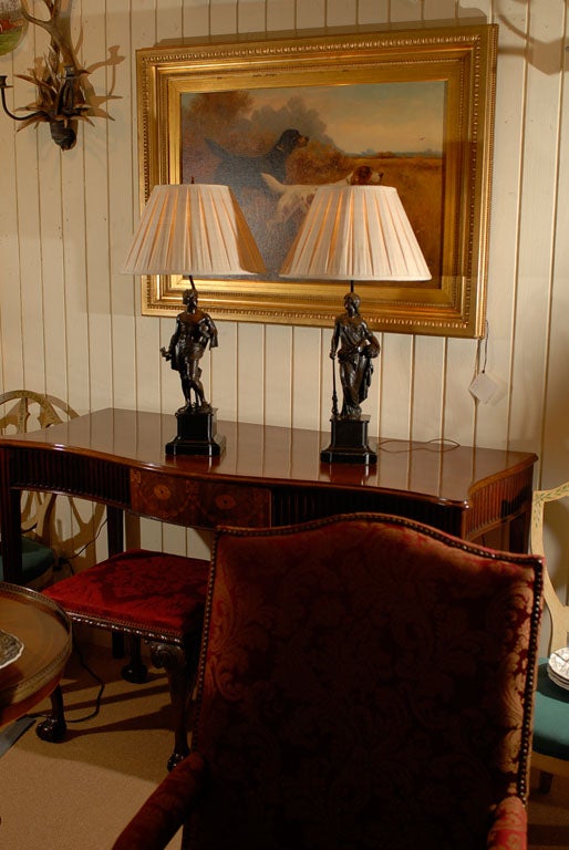 Pair French Bronze Lamps