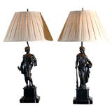 Antique Pair French Bronze Lamps