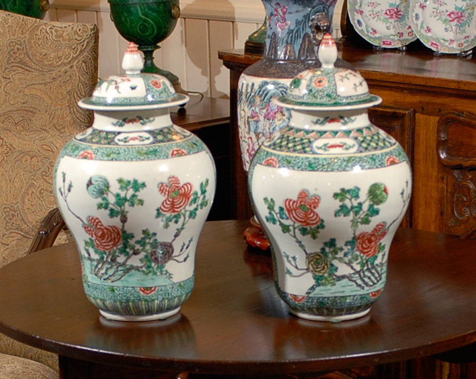 Pr. Chinese Famille Verte Vases