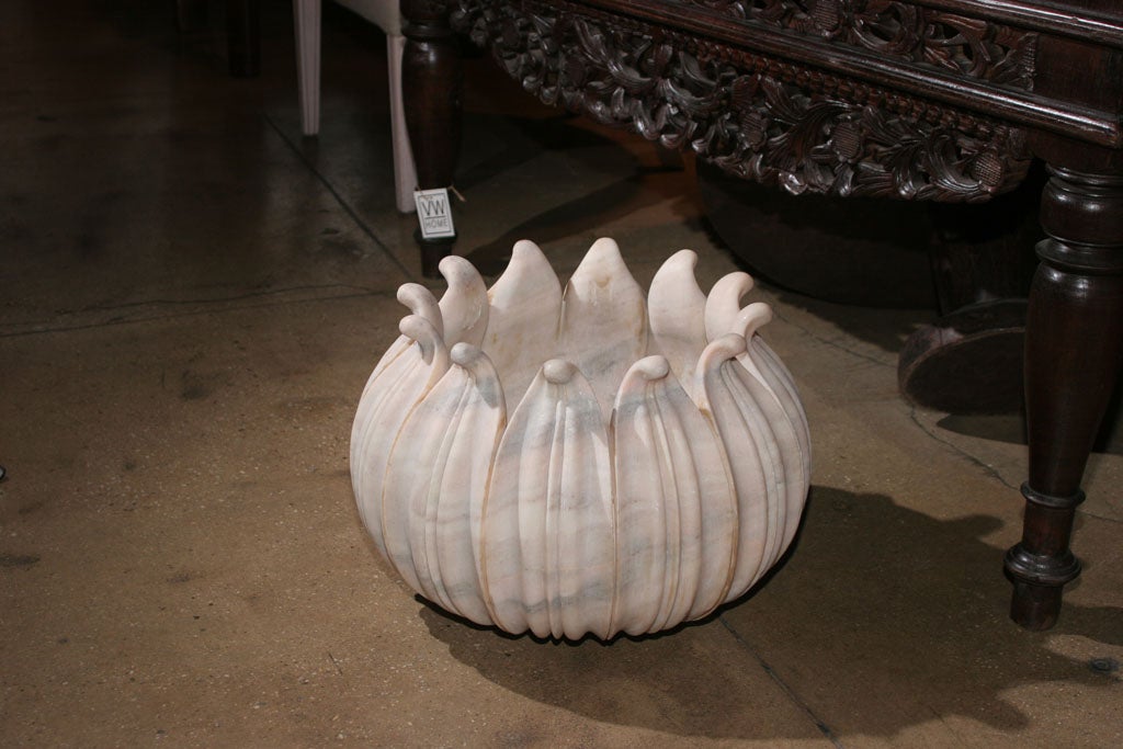 A White Marble Indian Jardiniere