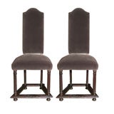 Vintage Pair of Jacobean-style English Side Chairs