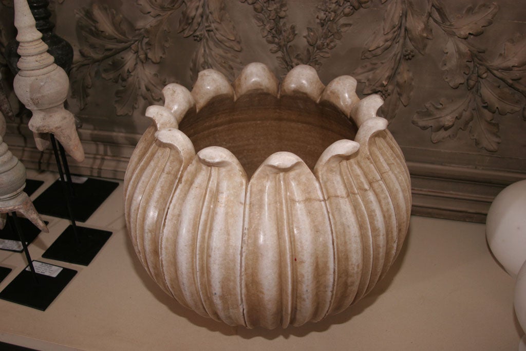 A Marble Lotus Planter at 1stDibs