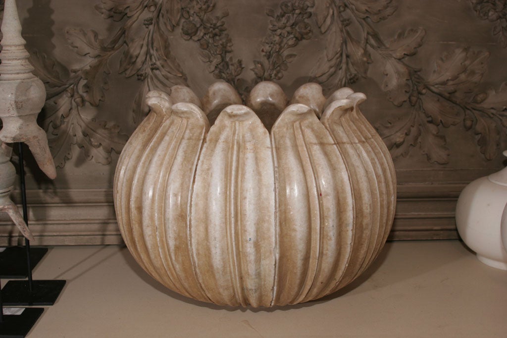 A Marble Lotus Planter at 1stDibs
