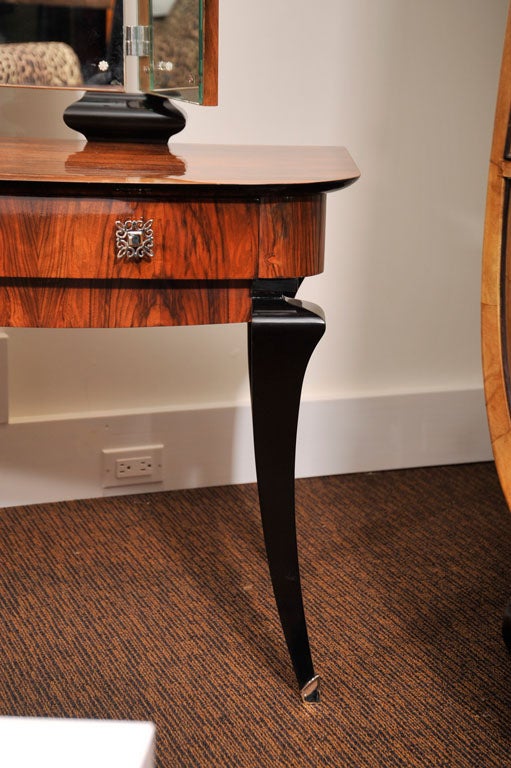 Walnut French Art Deco dressing table