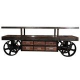 Antique INDUSTRIAL CREDENZA/CONSOLE