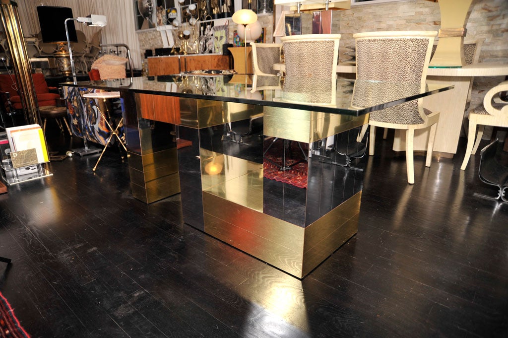 A Custom " Greek Key " Paul Evans dining table