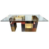 A Custom " Greek Key " Paul Evans dining table