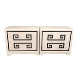 PAIR OF LACQUERED GREEK KEY "KITTINGER" DRESSERS/CHESTS
