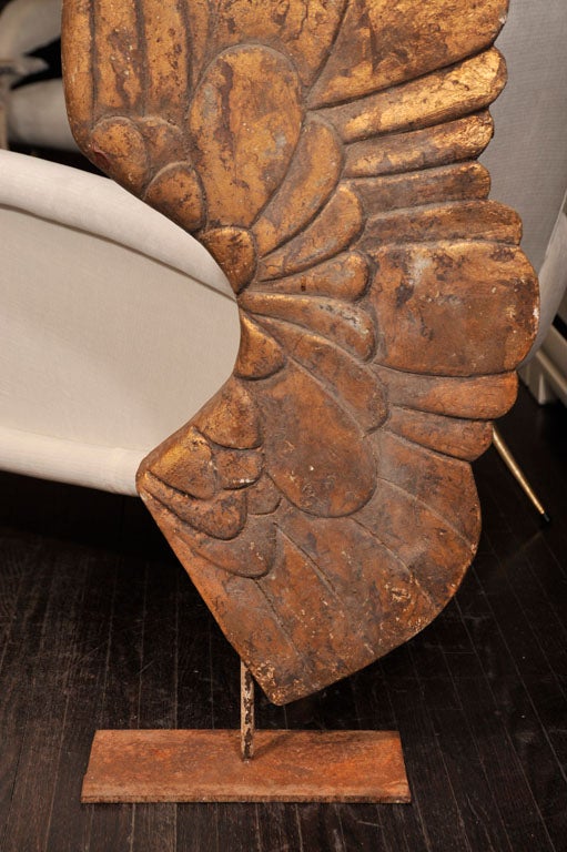 ANGEL WINGS IN 24 KARAT GOLD PAPIER MACHE WITH METAL BASE