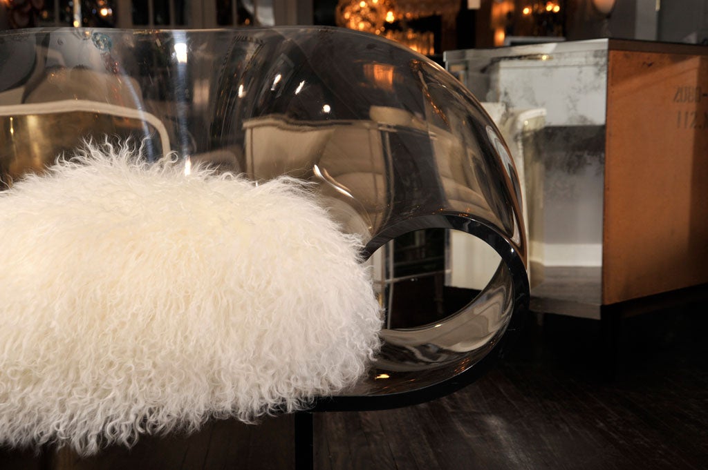 SMOKE LUCITE RIBBON CHAIR "LEONARDI CESARI"