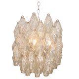 CHAMPAGNE VENINI POLYHEDRAL GLASS CHANDELIER