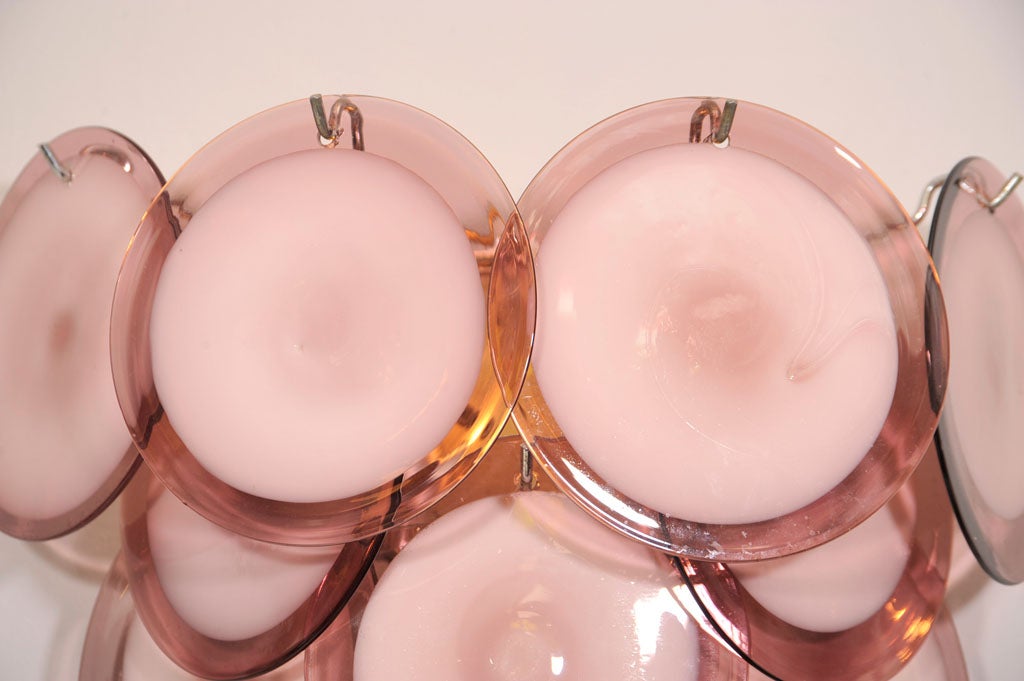 PAIR OF PURPLE VISTOSI DISCS SCONCES