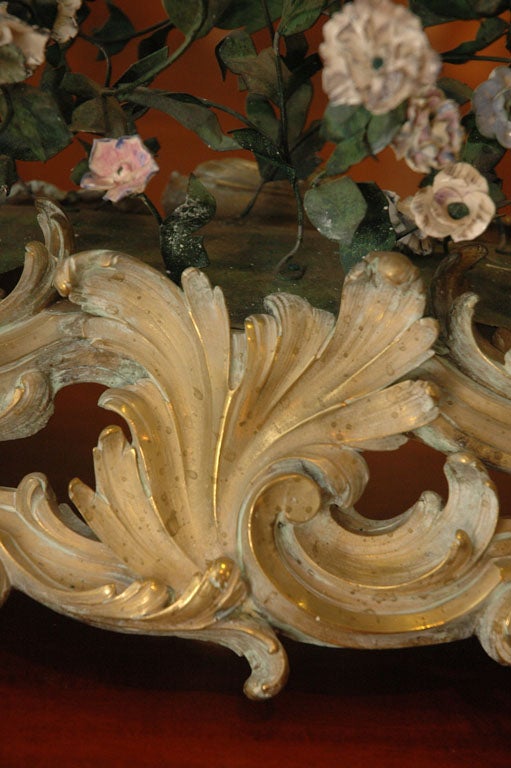 French 19th Century Saint-Cloud Porcelain Tole Floral Centerpiece 5