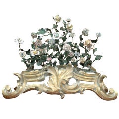 French 19th Century Saint-Cloud Porcelain Tole Floral Centerpiece 10