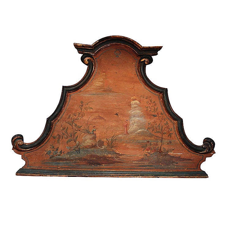 18th Century Italian Venetian Chinese Style Painted Headboard For Sale