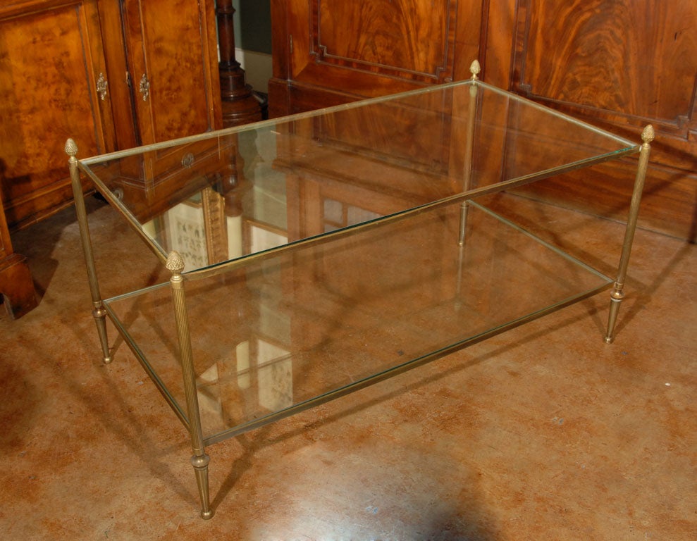 Maison Bagues Cocktail Table of Gilt Bronze and Glass