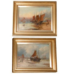 A Pair of English Oil Paintings of Ships by George D. Callow