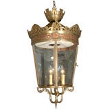 Champs-Elysees Hanging Lantern of Copper and Gilt Bronze