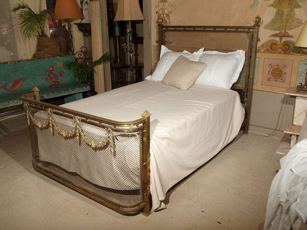 Very attractive Louis XVI style brass bed.
