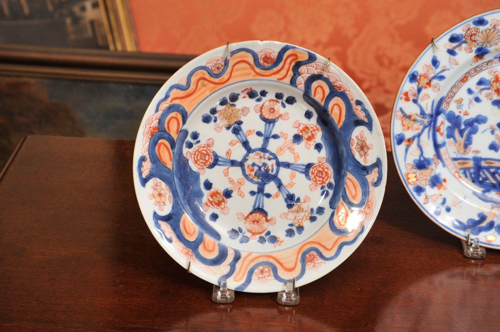 18th Century and Earlier Three Chinese Imari plates For Sale