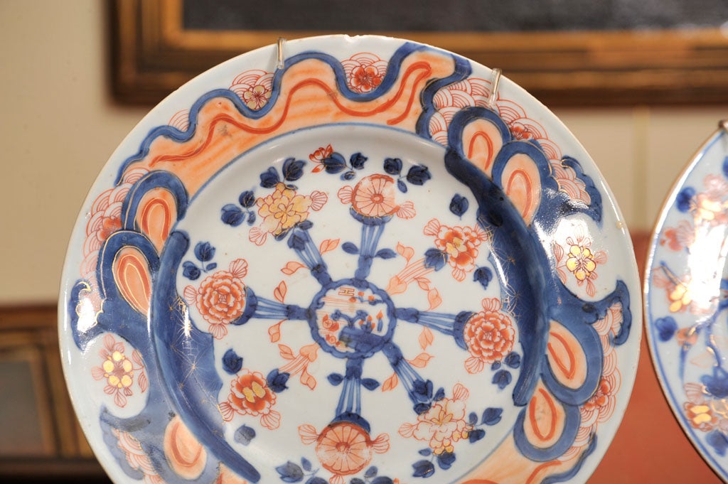 Porcelain Three Chinese Imari plates For Sale