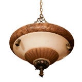 Carved Alabaster Bowl Light Fixture