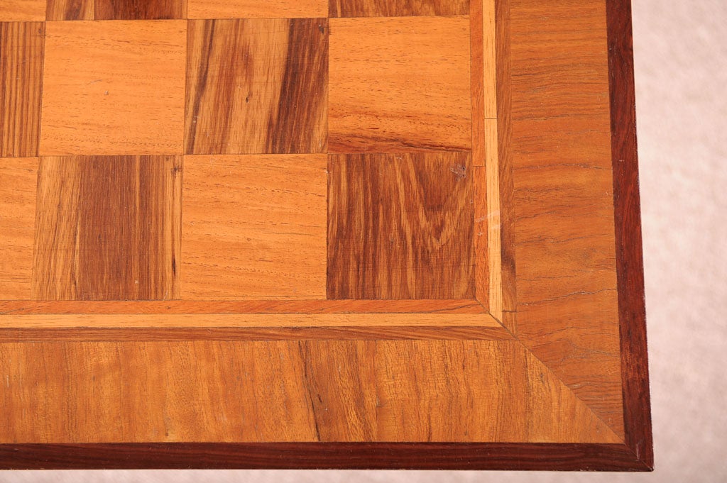 Walnut Large scale Marquetry artisan chess game table