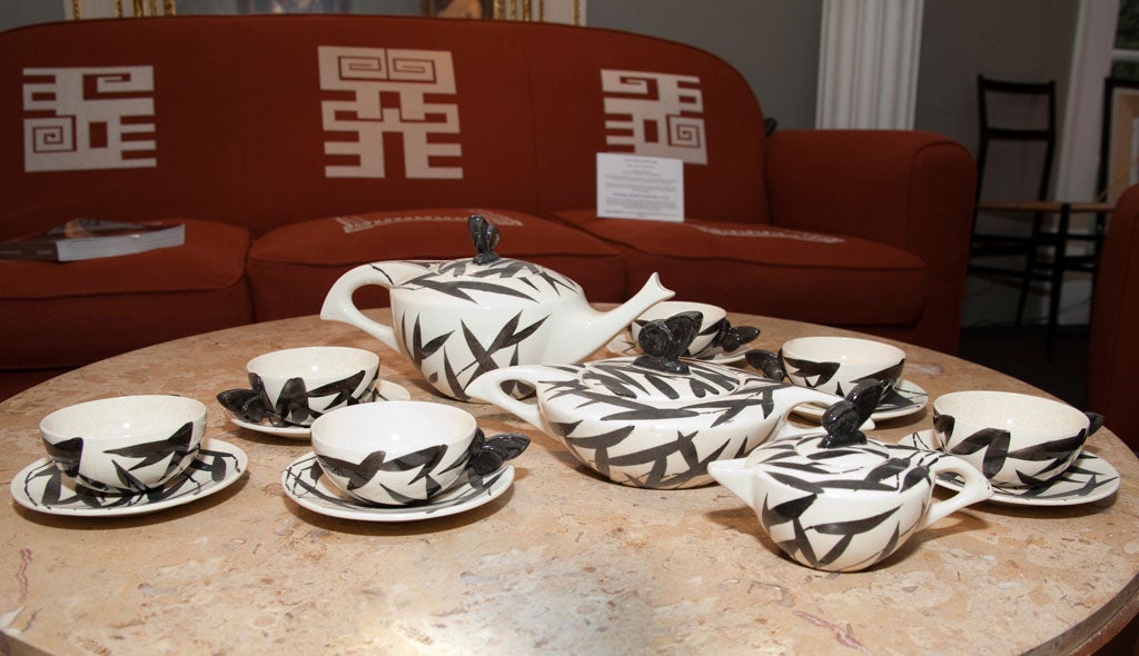 Raoul Lachenal: c. 1930 Art Deco Ceramic Tea Set 4