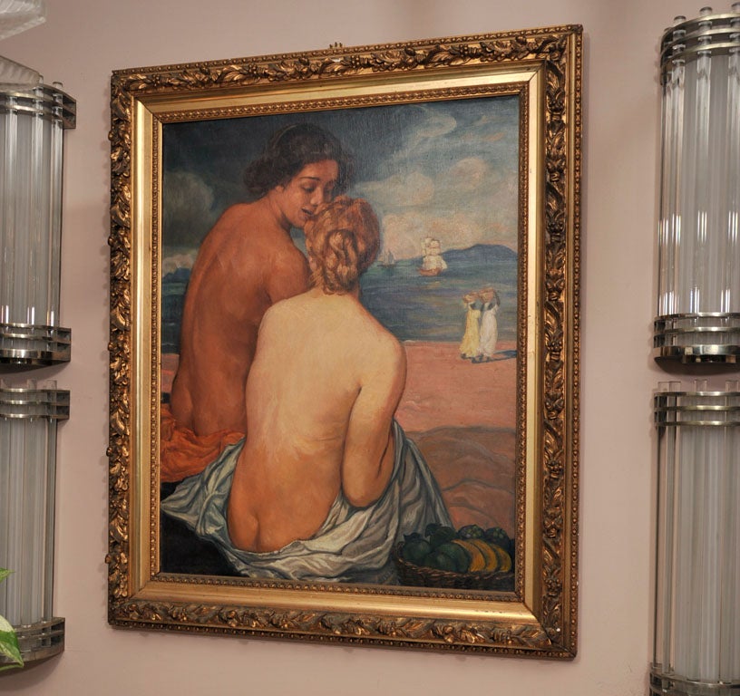 Belle Époque Emile Bernard Post-Impressionist Oil on Canvas, “Nus de Dos” For Sale