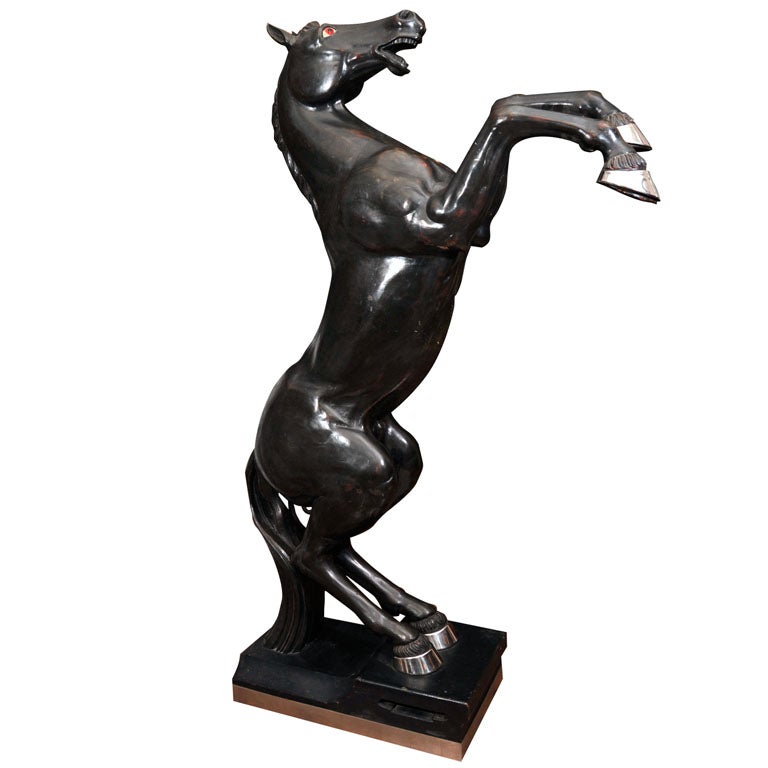 Maison Jansen Pair of Monumental, Electrified Horse Figures For Sale