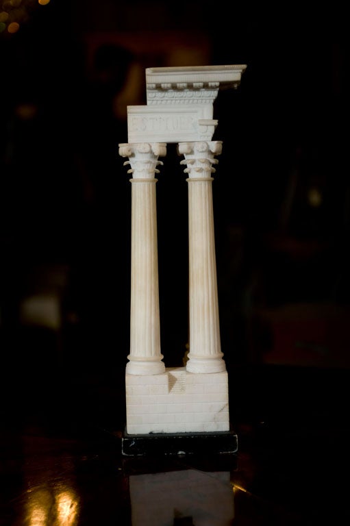 Alabaster tri columned architectural model