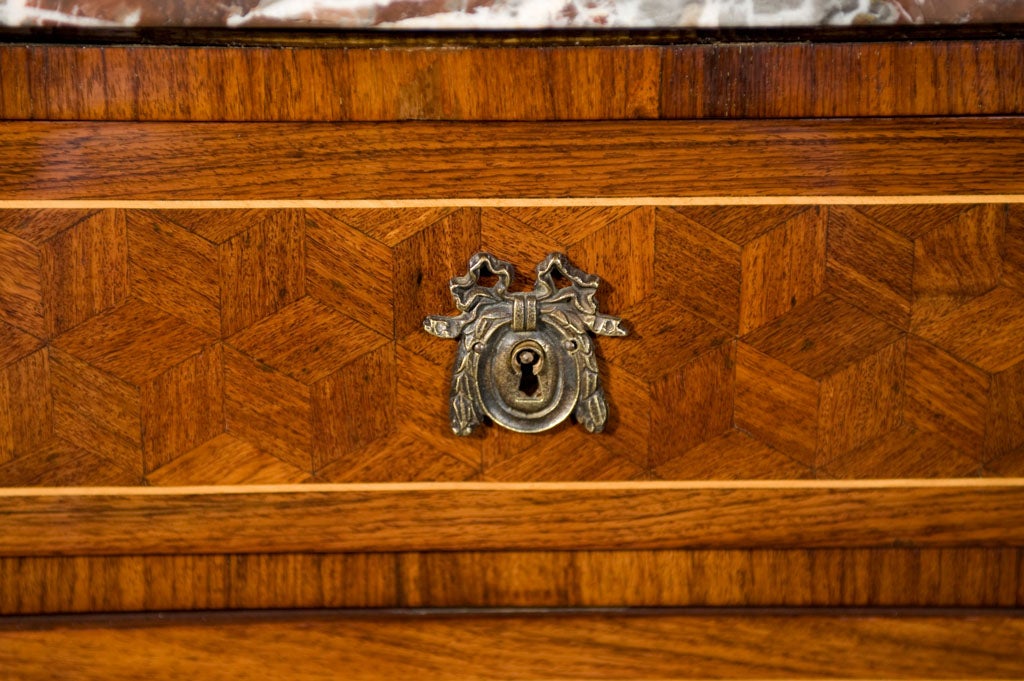 Louis XVI Style Marquetry Commode In Excellent Condition For Sale In Toronto, ON