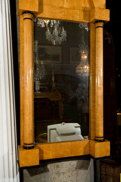 19th Century Architectural Form Biedermeier Mirror For Sale