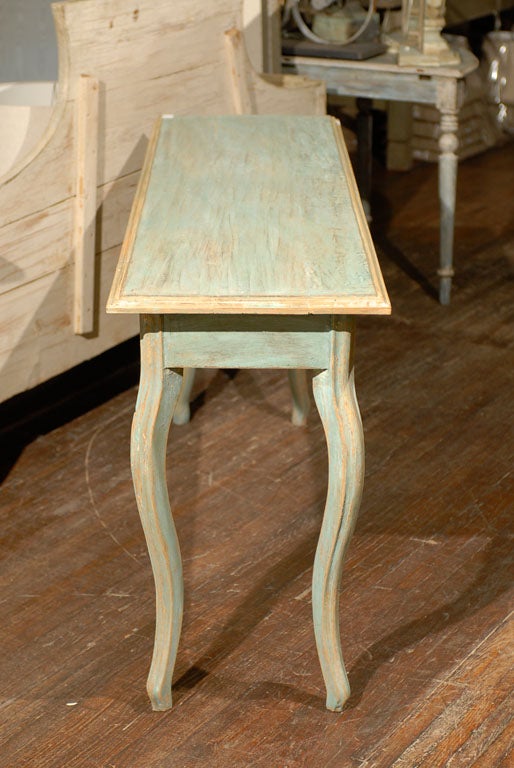 A Painted Wood Sofa Table with Cabriole Legs. 2