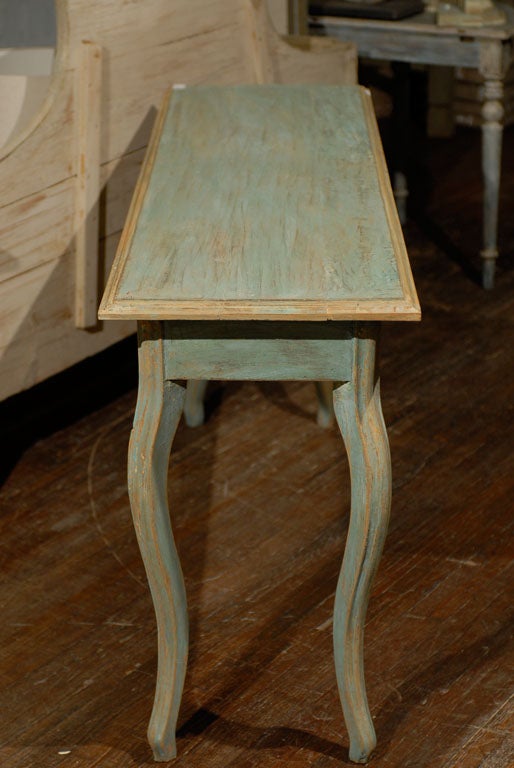 A Painted Wood Sofa Table with Cabriole Legs. 3