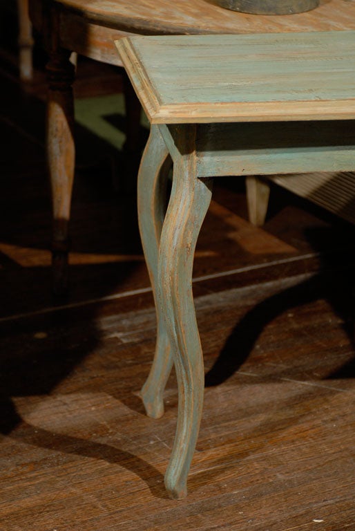 A Painted Wood Sofa Table with Cabriole Legs. at 1stDibs