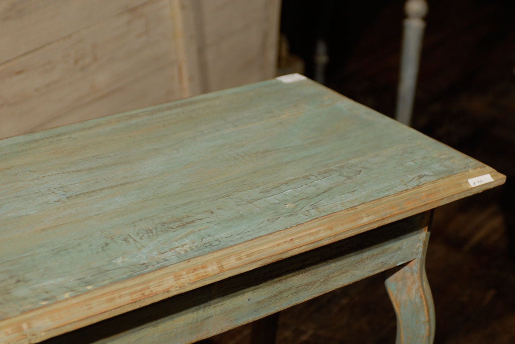 A Painted Wood Sofa Table with Cabriole Legs. at 1stDibs