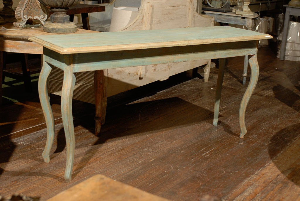 A Painted Wood Sofa Table with Cabriole Legs. at 1stdibs